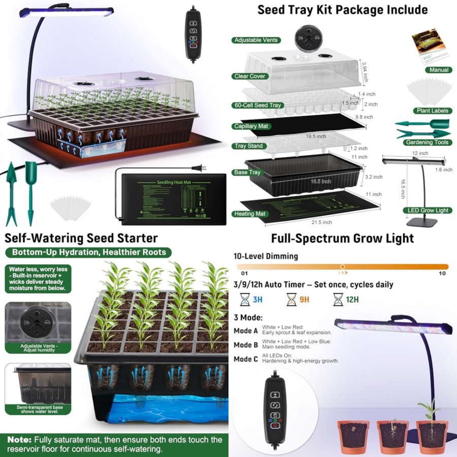 Seed Starter Tray - طقم بدء زراعة البذور ذاتي الري