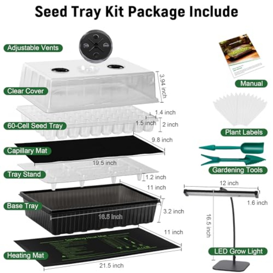 طقم بدء زراعة البذور ذاتي الري - مراجعة Seed Starter Tray وسعره
