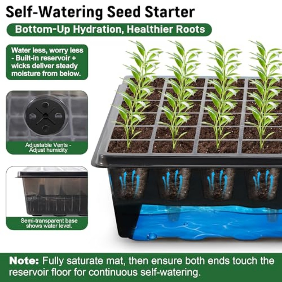 طقم بدء زراعة البذور ذاتي الري - مراجعة Seed Starter Tray وسعره