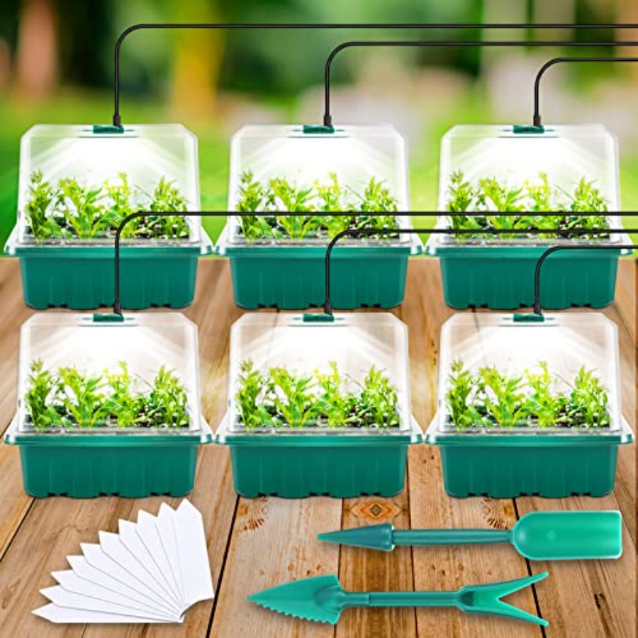 صينية بذور مع إضاءة، طقم بدء ز - مراجعة Seed Starter Tray وسعره